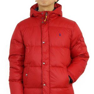 POLO RALPH LAUREN Boy's Red Hooded Down Puffer Jacket Coat XL (18-20) NEW